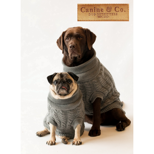 The Rascal Dog Jumper - Traditional Cable Knit Design in Grey