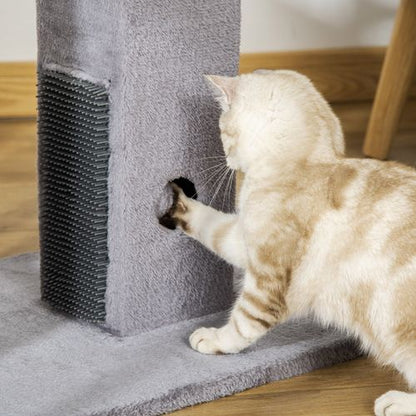 PawHut 79cm Cat Scratching Post & Activity Centre with Toys - Grey