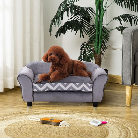 PawHut Dog Sofa Cat Couch Bed for XS Dogs w Removable Sponge Cushion