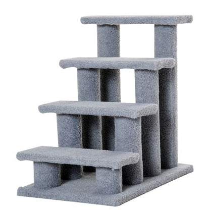 PawHut 4-Step Pet Ramp & Climbing Frame for Cats & Small Dogs - Grey