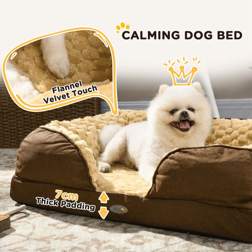 PawHut Dog Bed - Calming Mattress for Small Dogs and Cats, Washable Cover