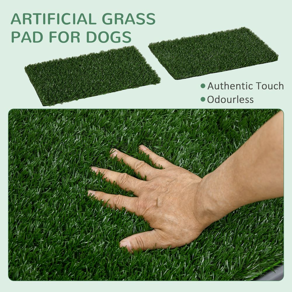 PawHut Dog Toilet with 2 Artificial Grass Pads - Indoor & Outdoor Training Mat, 67 x 41cm, Green