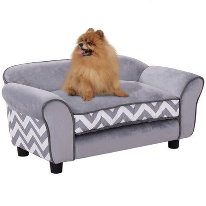 PawHut Dog Sofa Cat Couch Bed for XS Dogs w Removable Sponge Cushion