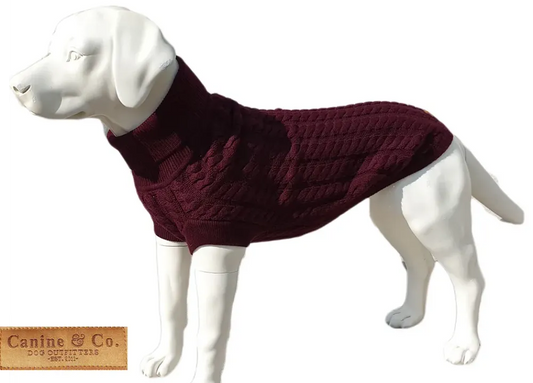 The Rascal Dog Jumper - Traditional Cable Knit Design in Grape