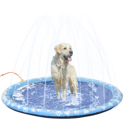 PawHut 170cm Splash Pad Sprinkler for Pets - Non-Slip Outdoor Dog Pool, Blue